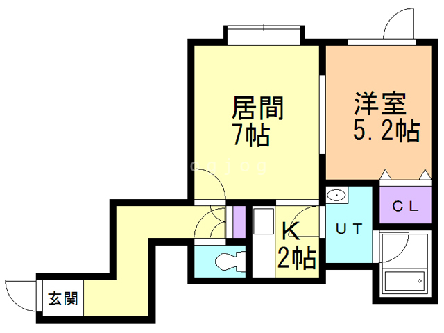 札幌市西区発寒十五条のアパートの間取り