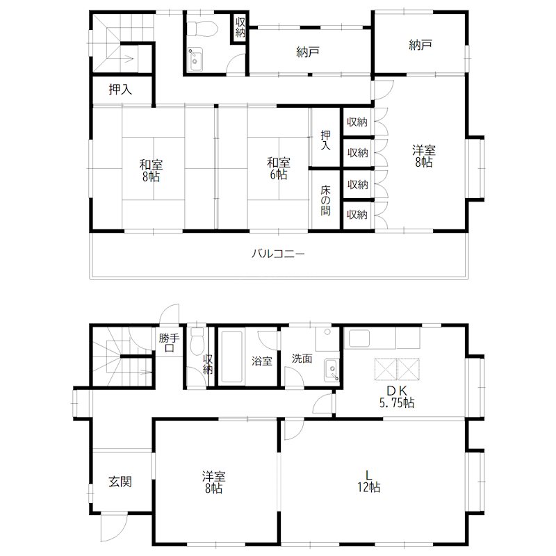 平岡町新在家戸建の間取り