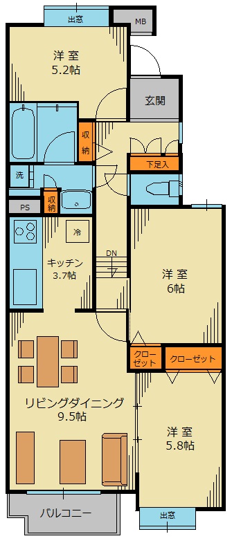 コスモ山手の間取り