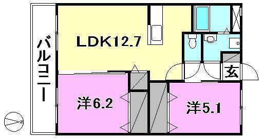 松山市市坪南のマンションの間取り