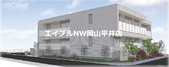 【岡山市中区清水のアパートの建物外観】