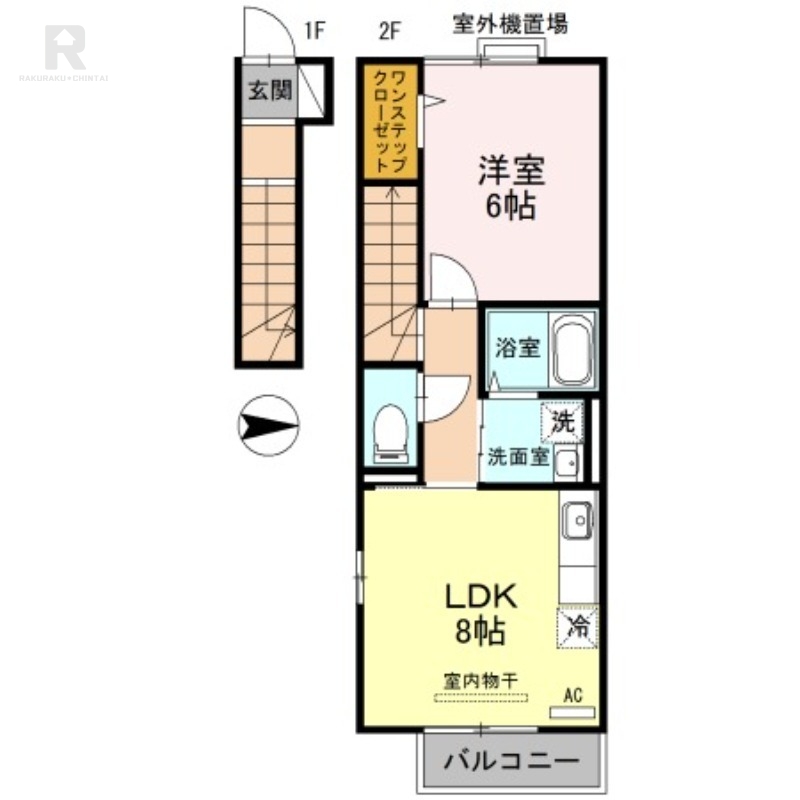 京都市伏見区桃山町因幡のアパートの間取り