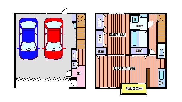 昭島市緑町のアパートの間取り