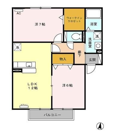 津市上浜町のアパートの間取り