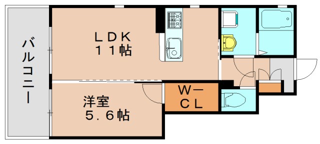 福岡市博多区青木のアパートの間取り