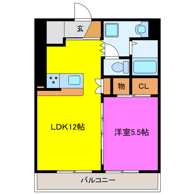 磐田市森岡のマンションの間取り