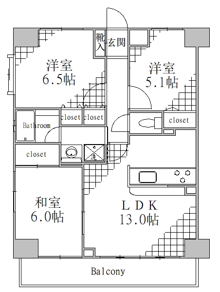 江東区大島のマンションの間取り