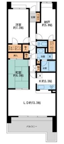 千葉市美浜区幸町のマンションの間取り