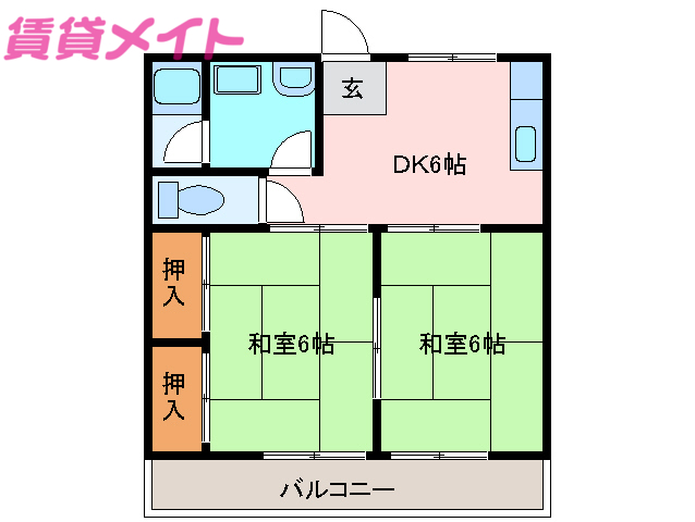 津市新町のマンションの間取り