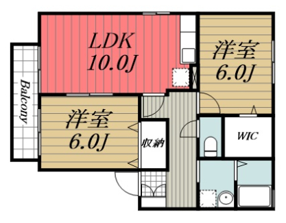 成田市並木町のアパートの間取り