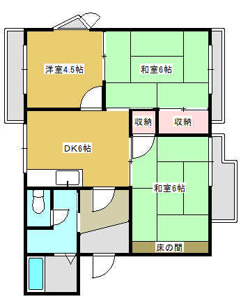 加古川市加古川町中津のアパートの間取り