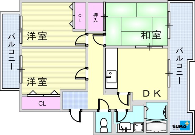 井吹東シティコート　15号棟の間取り