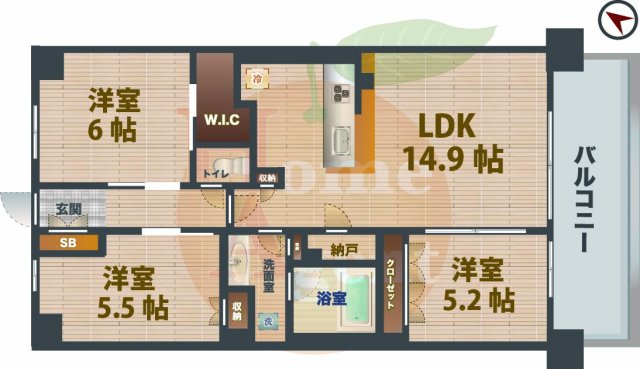 西武新宿線 上石神井駅 徒歩15分 8階建 築4年の間取り写真