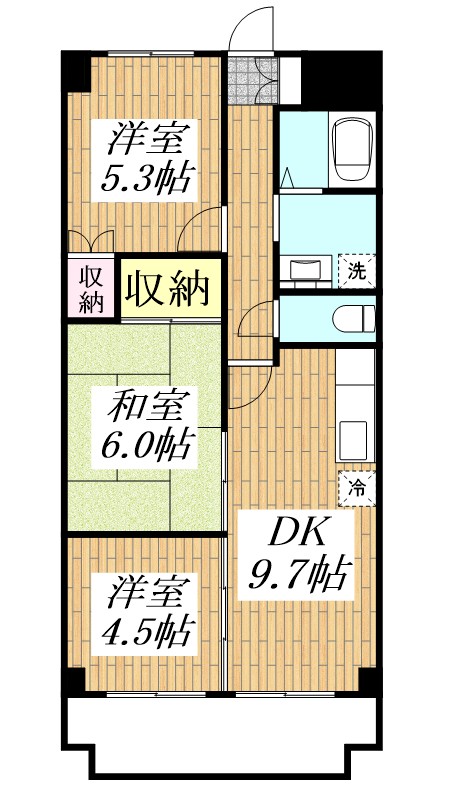 東京メトロ有楽町線 小竹向原駅 徒歩10分 4階建 築30年の間取り写真