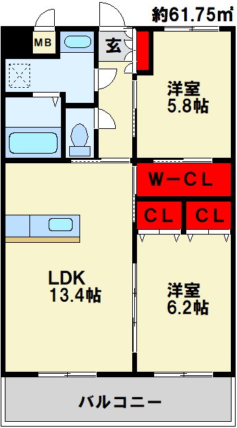 フローラ菜園場の間取り写真