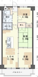 【岩沼市たけくまのマンションの間取り】