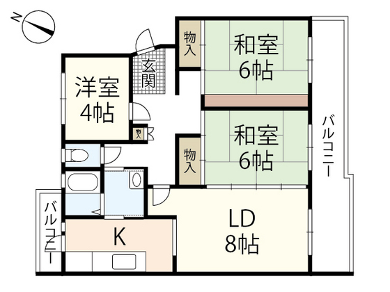 広島市西区鈴が峰町のマンションの間取り