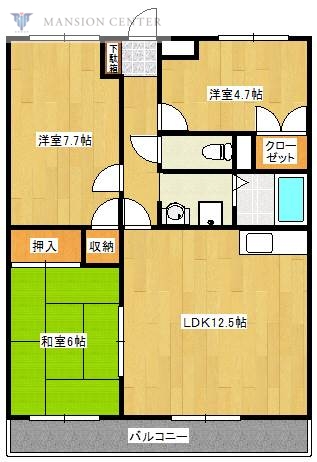 新潟市東区はなみずきのマンションの間取り
