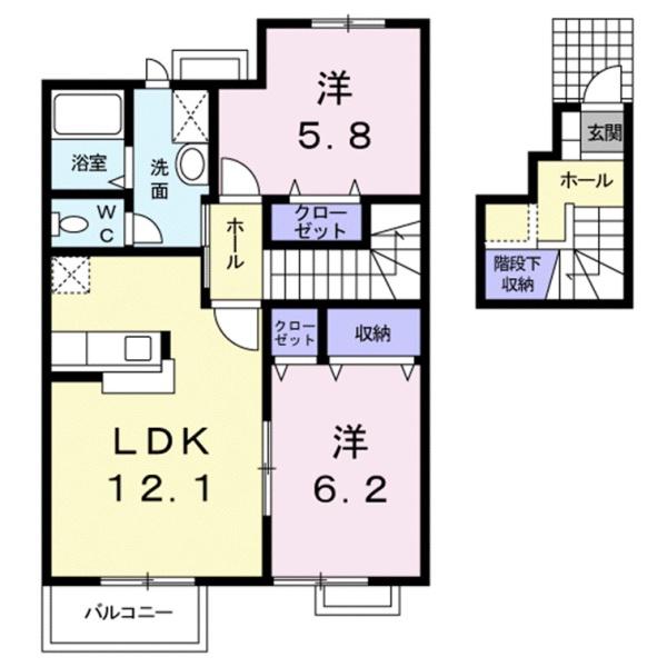 鳥取県米子市西福原３（アパート）の賃貸物件の間取り