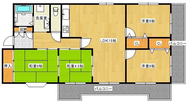 八尾市志紀町南のマンションの間取り