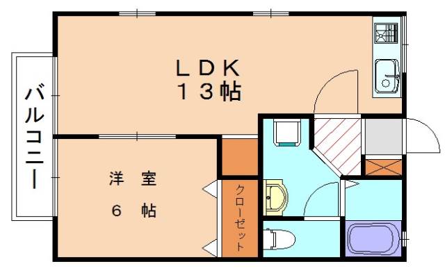 福岡市東区和白丘のアパートの間取り