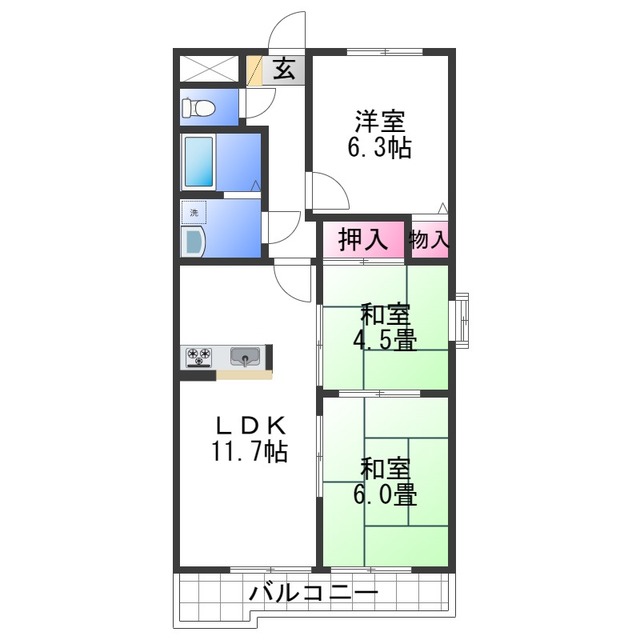 和歌山市福島のマンションの間取り