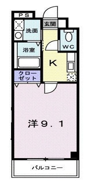 京都市西京区牛ケ瀬西柿町のマンションの間取り