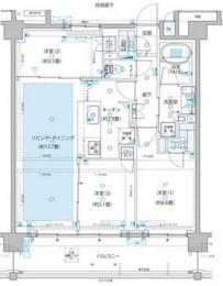 横浜市青葉区千草台のマンションの間取り