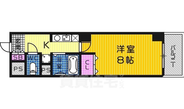 堺市堺区北瓦町のマンションの間取り