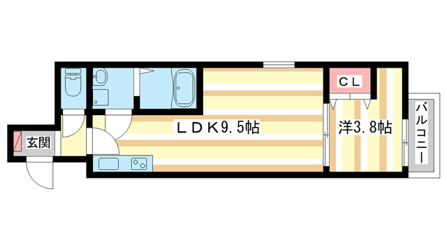 大和郡山市筒井町のアパートの間取り