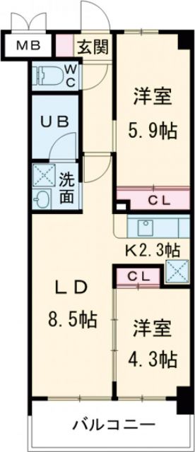 コンダクトレジデンスSHIMOJONOの間取り