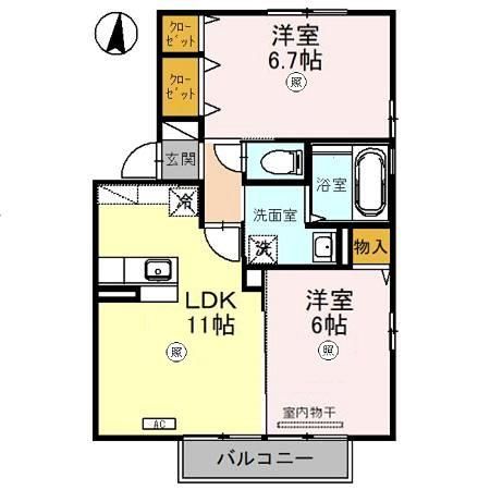 敦賀市御名のアパートの間取り