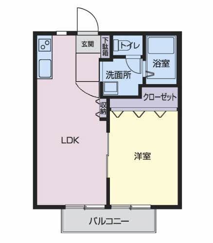 郡山市静町のアパートの間取り