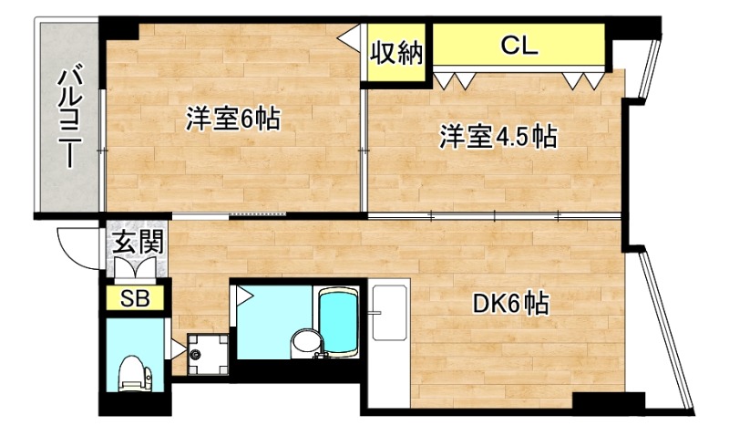 【大阪市生野区巽中のマンションの間取り】