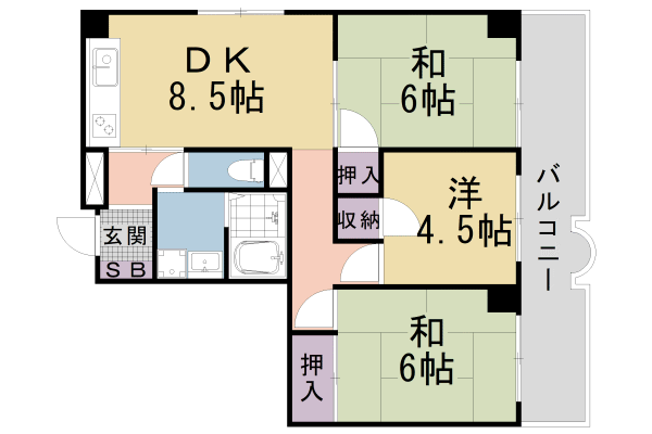 シャンドール東野の間取り