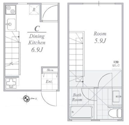 三鷹市上連雀のマンションの間取り