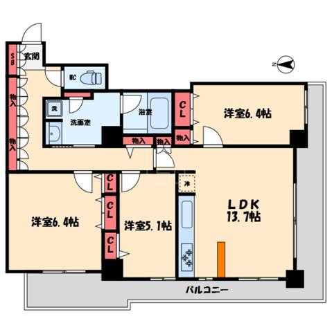 カスタリアタワー長堀橋の間取り