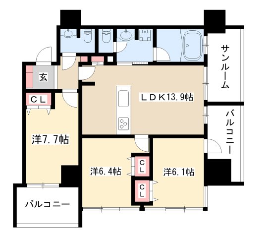 さくらHills NISHIKI Platinum Residenceの間取り