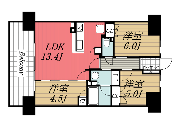 四街道市四街道のマンションの間取り