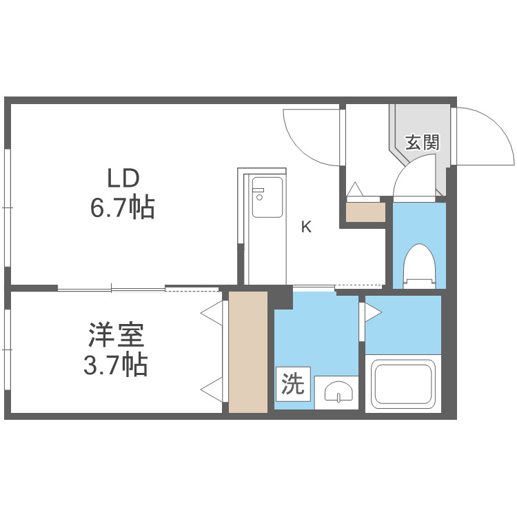 【札幌市中央区北八条西のマンションの間取り】