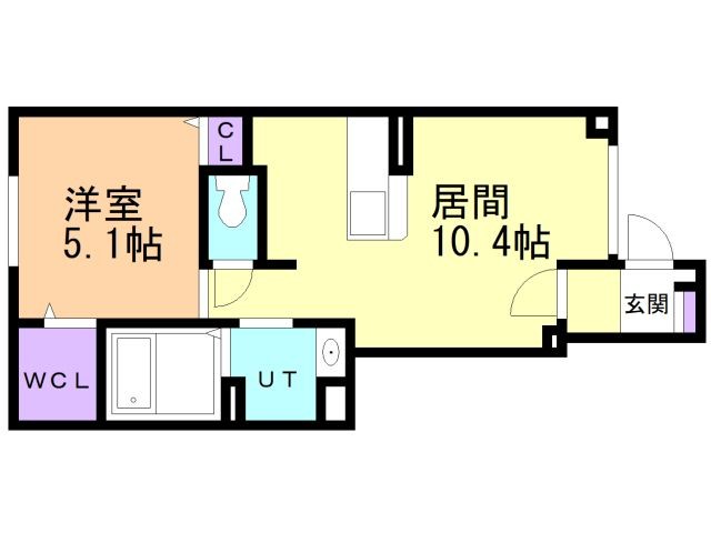 苫小牧市ウトナイ北のアパートの間取り