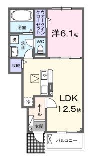 八尾市東山本町のアパートの間取り