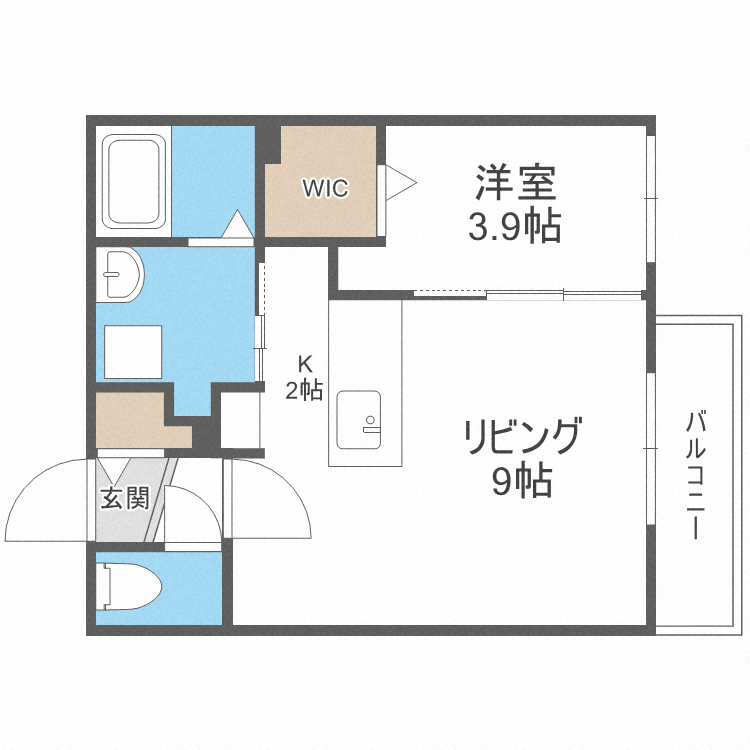 【札幌市北区新琴似五条のマンションの間取り】