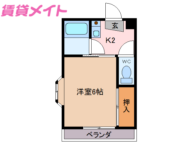 伊勢市船江のアパートの間取り