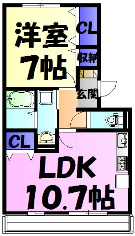 千葉市稲毛区萩台町のアパートの間取り