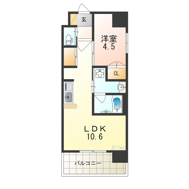 東大阪市友井のマンションの間取り