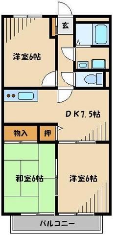 さいたま市中央区八王子のマンションの間取り