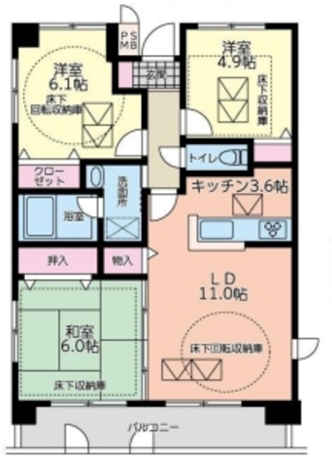 市川市妙典のマンションの間取り