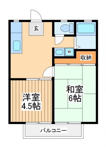 府中市紅葉丘のアパートの間取り