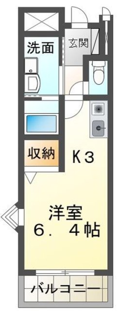 姫路市飾磨区中島のアパートの間取り